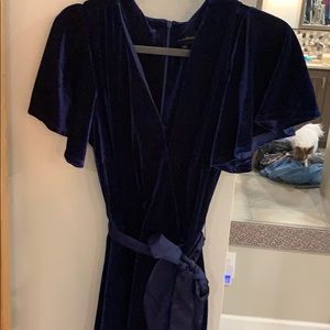 Navy velvet dress